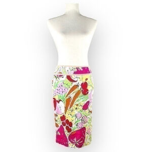 Vintage Moschino Jeans Fruit & Vegetable Print Pencil Skirt | Size 6